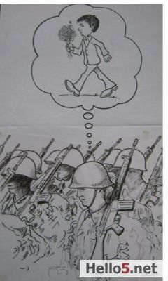 Ellerde  güzel  çiçeklerle  huzur  toplumunu  oluşturmak  için  ,  her zaman  geleceğe  dair  olumlu  hayaller  kurmalı .