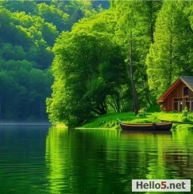 There is a beautiful lake next to a beautiful home. It is a peaceful and relaxing place. The view is amazing, and the nature is very beautiful. I'm loving it.